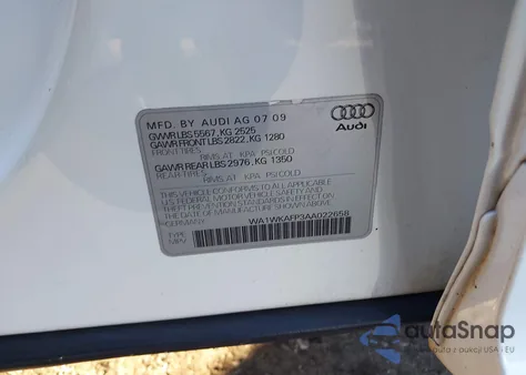 2010 Audi Q5 3.2 Premium from USA, damaged, VIN WA1WKAFP3AA022658